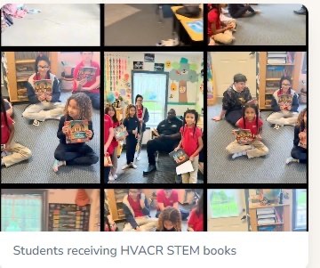 Students at Rubicon Academy receiving HVACR STEM books